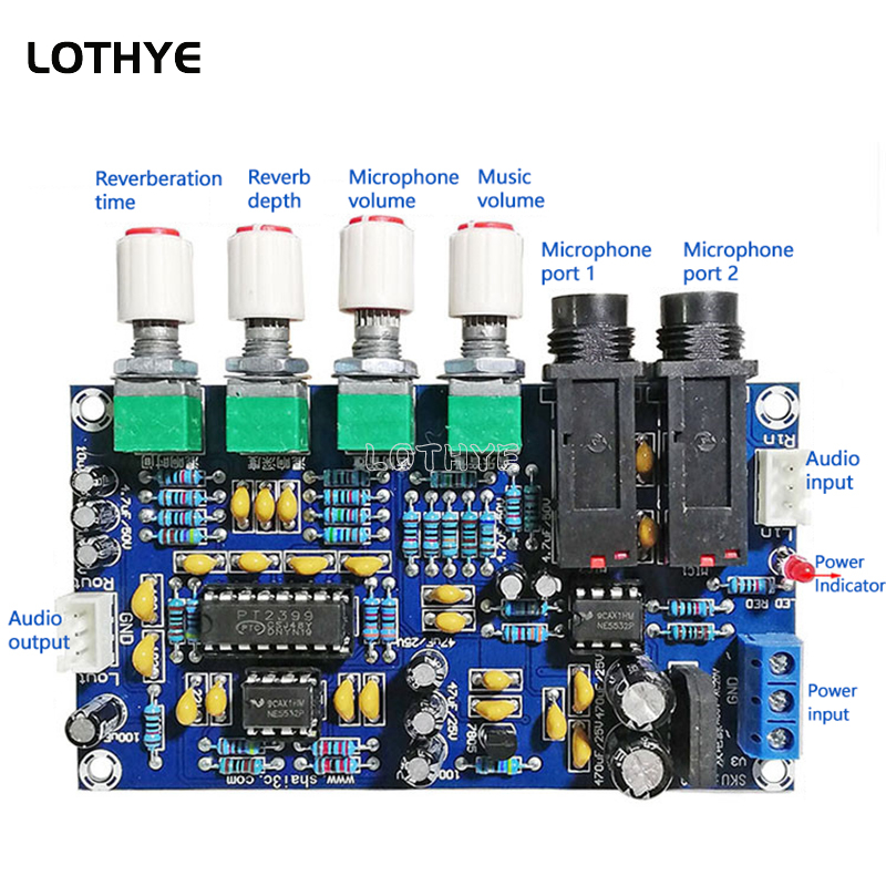 Diy Electronics Board - PT2399 Microphone Amplifier Board Karaoke Reverberation