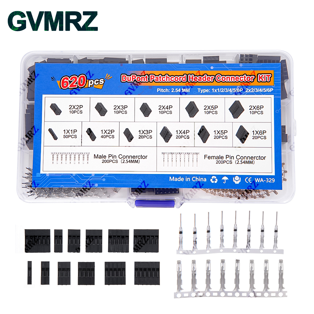 Diy Electronics Project Kit - 620PCS DuPont Header Connector Kit 2.54mm