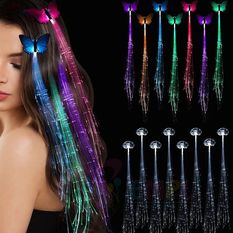 Diy Halloween Electronics - 1-10PCS LED Glowing Hair Braid Neon