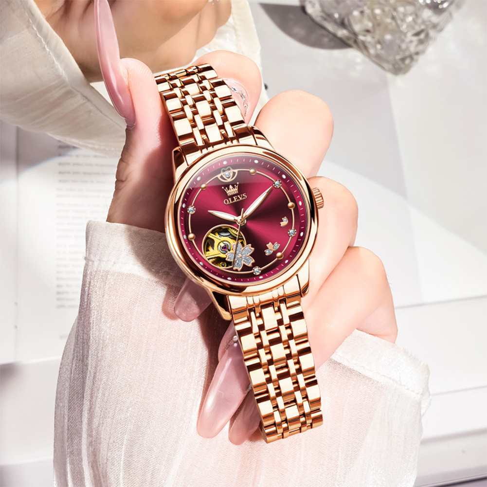 Rose Gold Wine Red Luxury Casu - Push Button Tactile 评论和价格