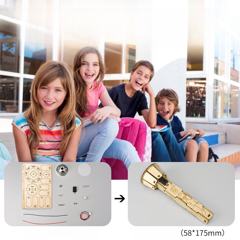 DIY Wooden Flashlight Kit Educ - Diy Electronics Projects For Kids 评论和价格