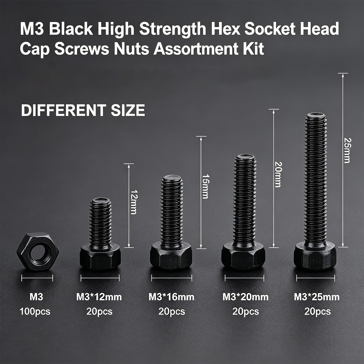 M3 Black Hex Socket Head Cap S - Diy Electronics For Beginners 评论和价格