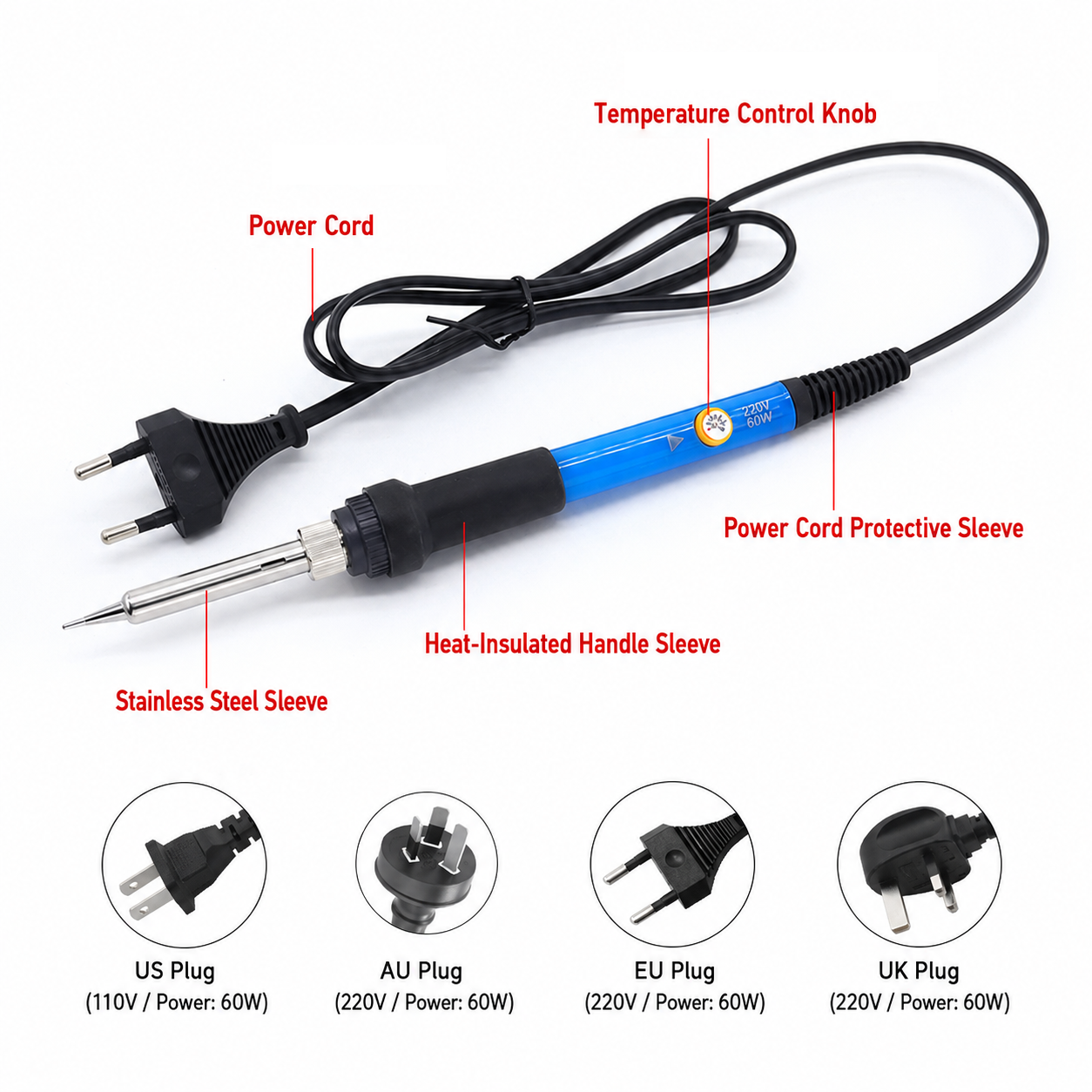 60W Adjustable Temp Soldering  - Diy Electronics Flux 评论和价格