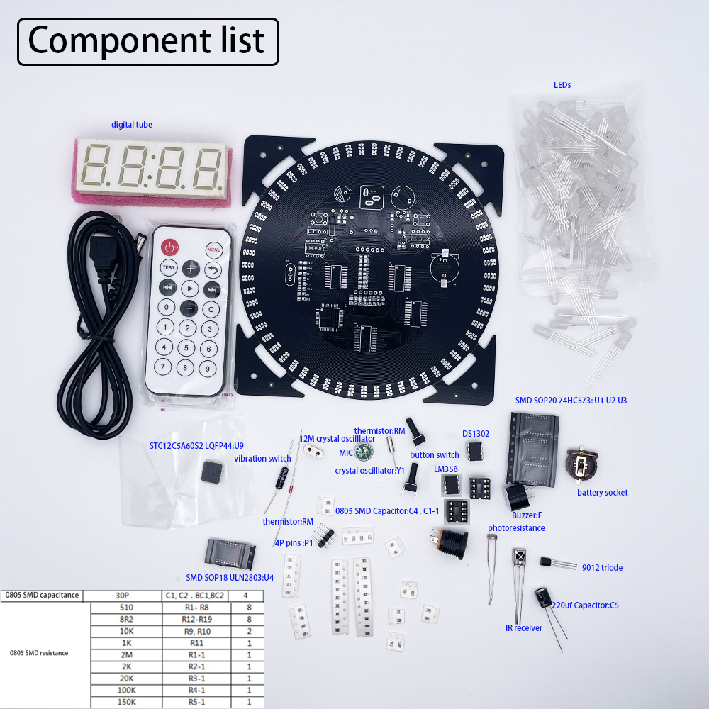 DIY electronic clock kit 14.5* - Diy Electronics Projects For Adults 评论和价格