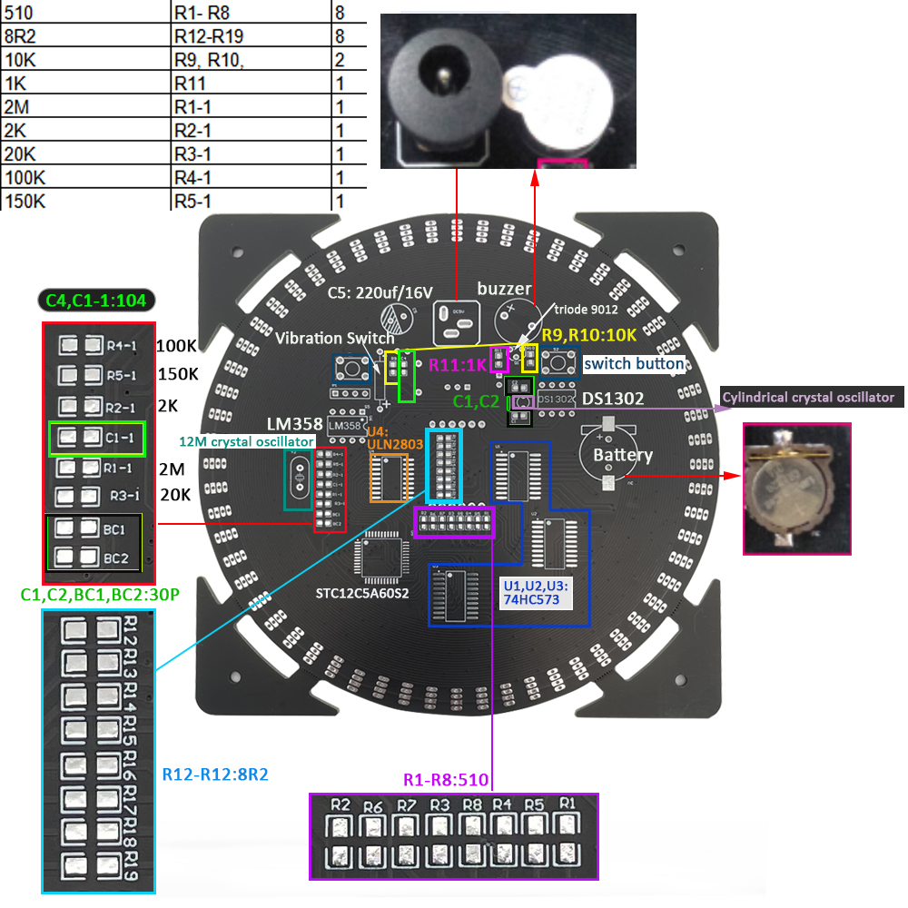 DIY electronic clock kit 14.5* - Diy Electronics Projects For Adults 评论和价格