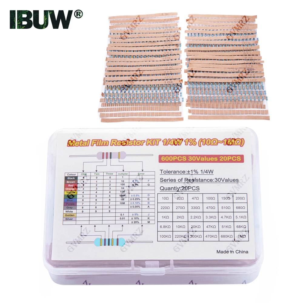 600PCS 30Values 1/4W Metal Fil - Diy Electronics Project Kit 评论和价格