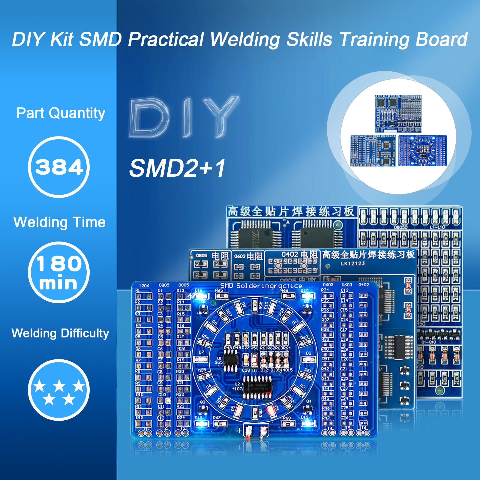 Soldering Practice Three-Piece - Diy Electronics Project Kit 评论和价格