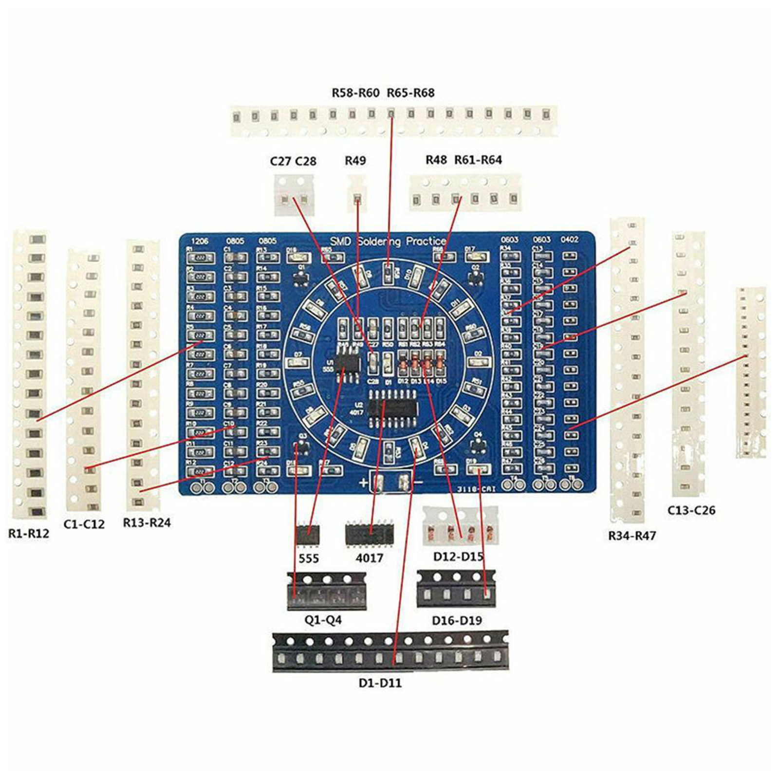 Soldering Practice Three-Piece - Diy Electronics Project Kit 评论和价格