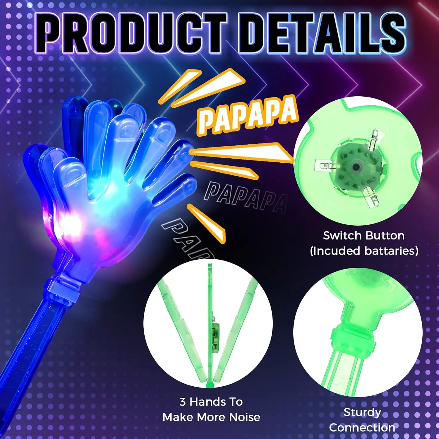 12pcs Hand Clappers Light up L - Diy Halloween Electronics 评论和价格
