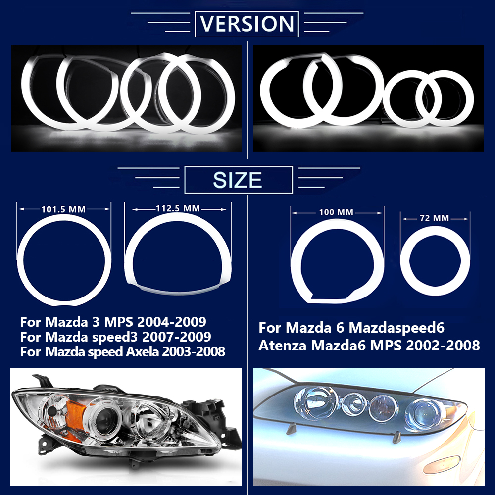 4Pcs For Mazda 3  6 mazda3 BK  - Led Assortment Kit 评论和价格