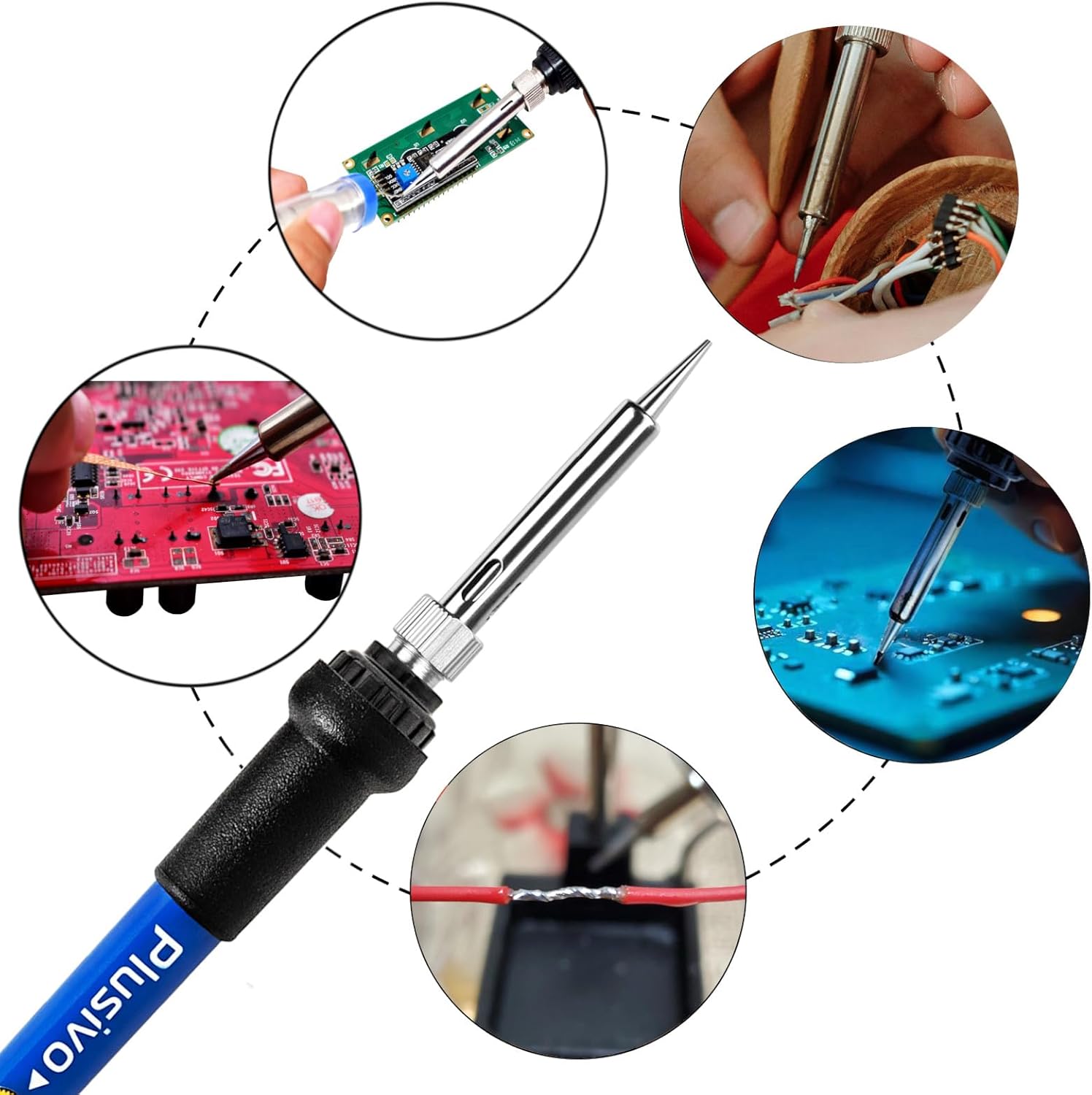 60W Soldering Iron Kit With Ad - Diy Electronics Flux 评论和价格