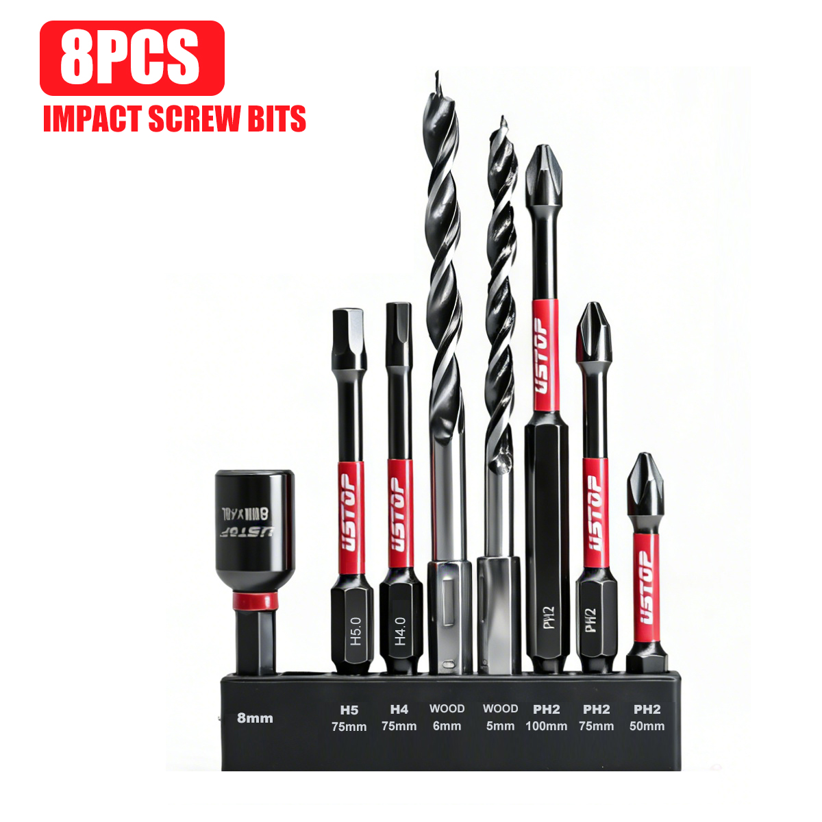 8-Piece Magnetic Impact Bit an - Diy Electronics Rack 评论和价格