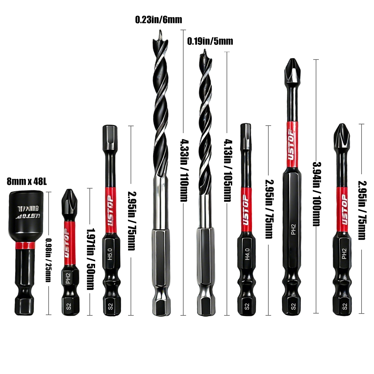 8-Piece Magnetic Impact Bit an - Diy Electronics Rack 评论和价格