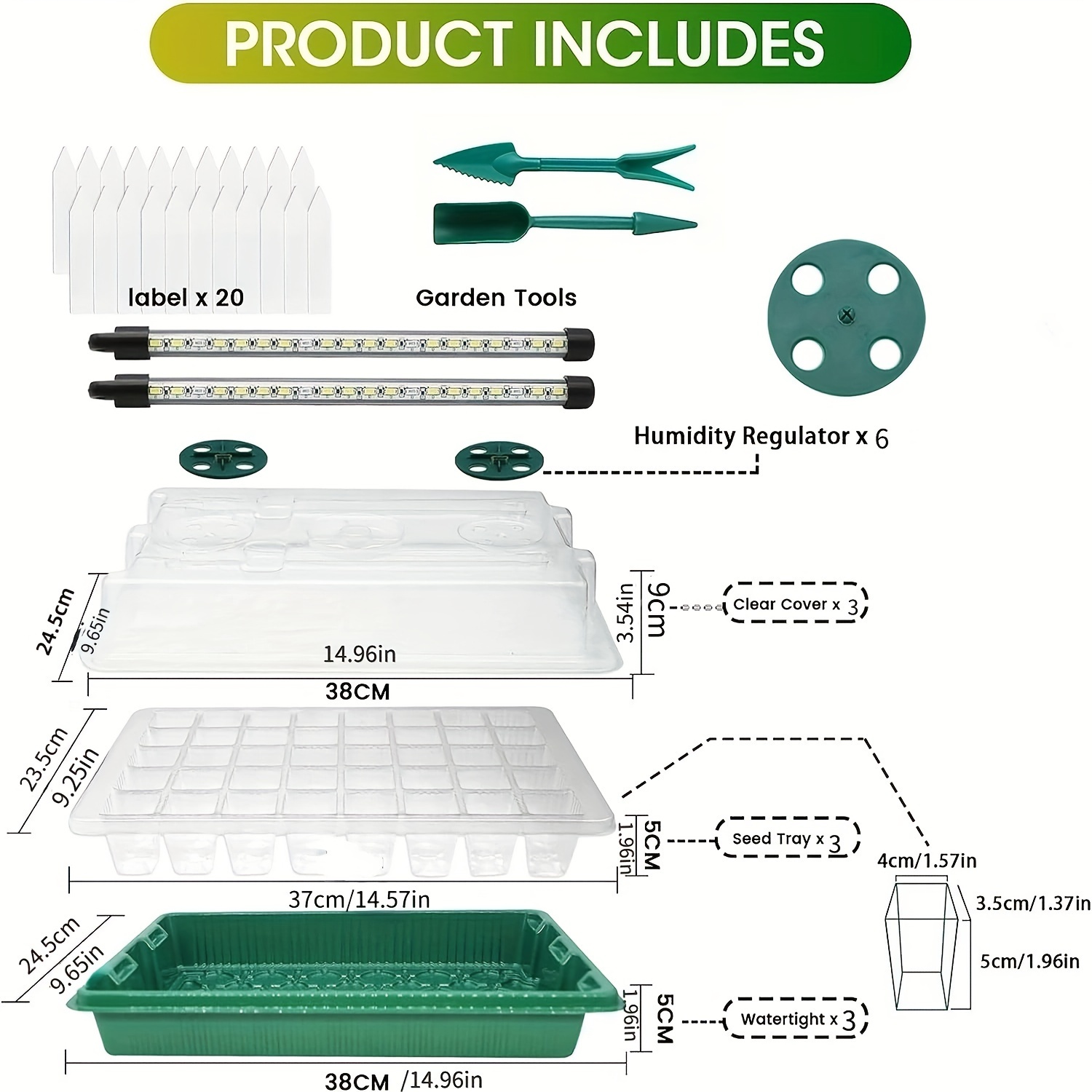 Seed Starter Trays With High D - Led Assortment Kit 评论和价格