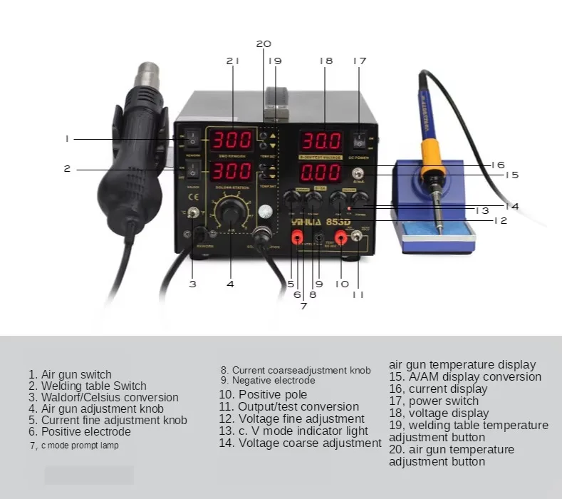 TLF YIHUA 853D 5A Hot Air Rewo - Hot Air Rework Station 评论和价格