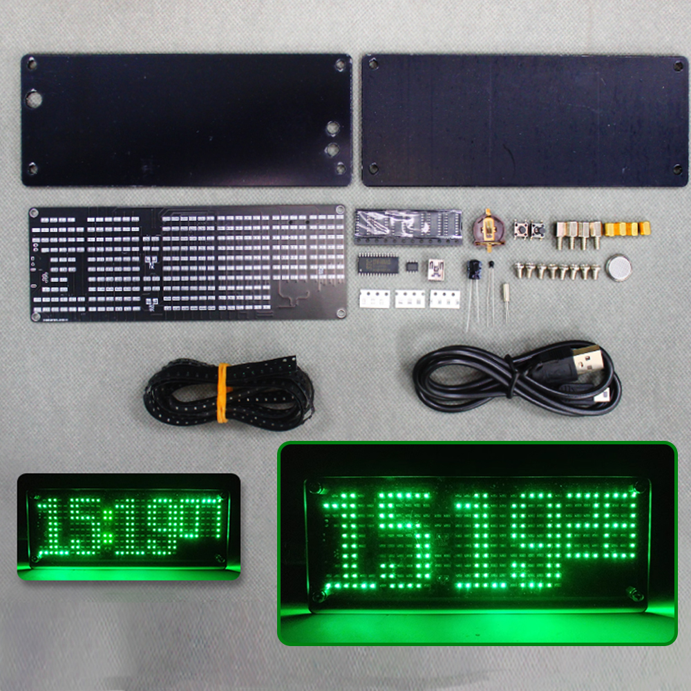 DIY Digital Dot Matrix Clock E - Diy Electronics Learning Kit 评论和价格