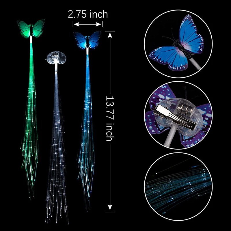1-10PCS LED Glowing Hair Braid - Diy Halloween Electronics 评论和价格